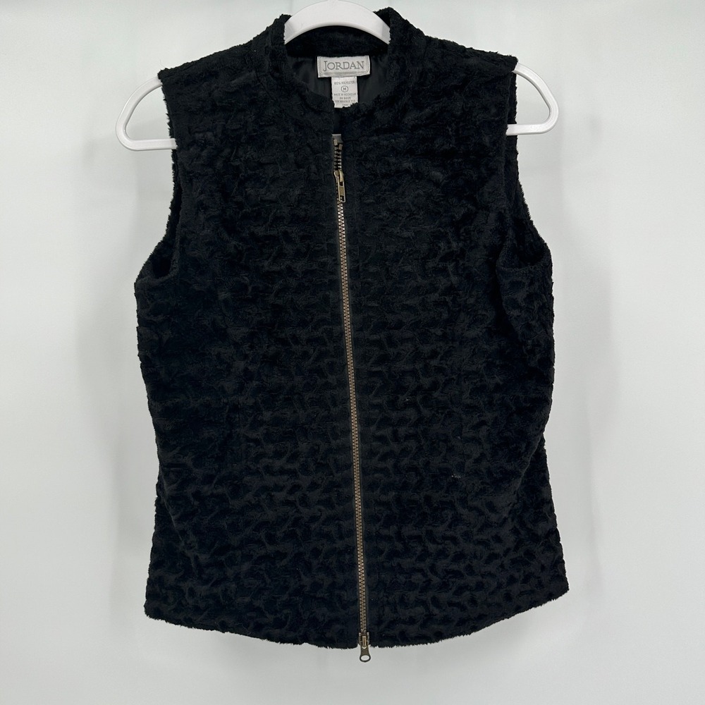 Womens Boho Faux Fur Teddy Vest Size M Minimalist Shaggy Plush Festival Cozy